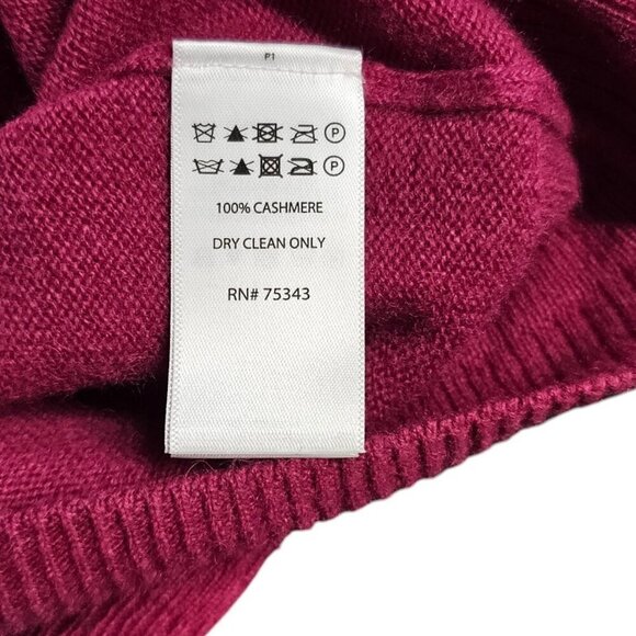 Tahari Womens 100% 2 Ply Cashmere V-Neck Long Sleeve Shirt, Purple, Size Small - Picture 3 of 8